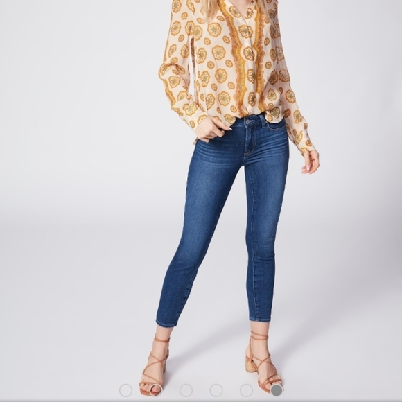 NWOT PAIGE VERDUGO ANKLE PETITE SZ32 W/RAW/CHEWED HEM SLIM LEG JEAN - Picture 1 of 16